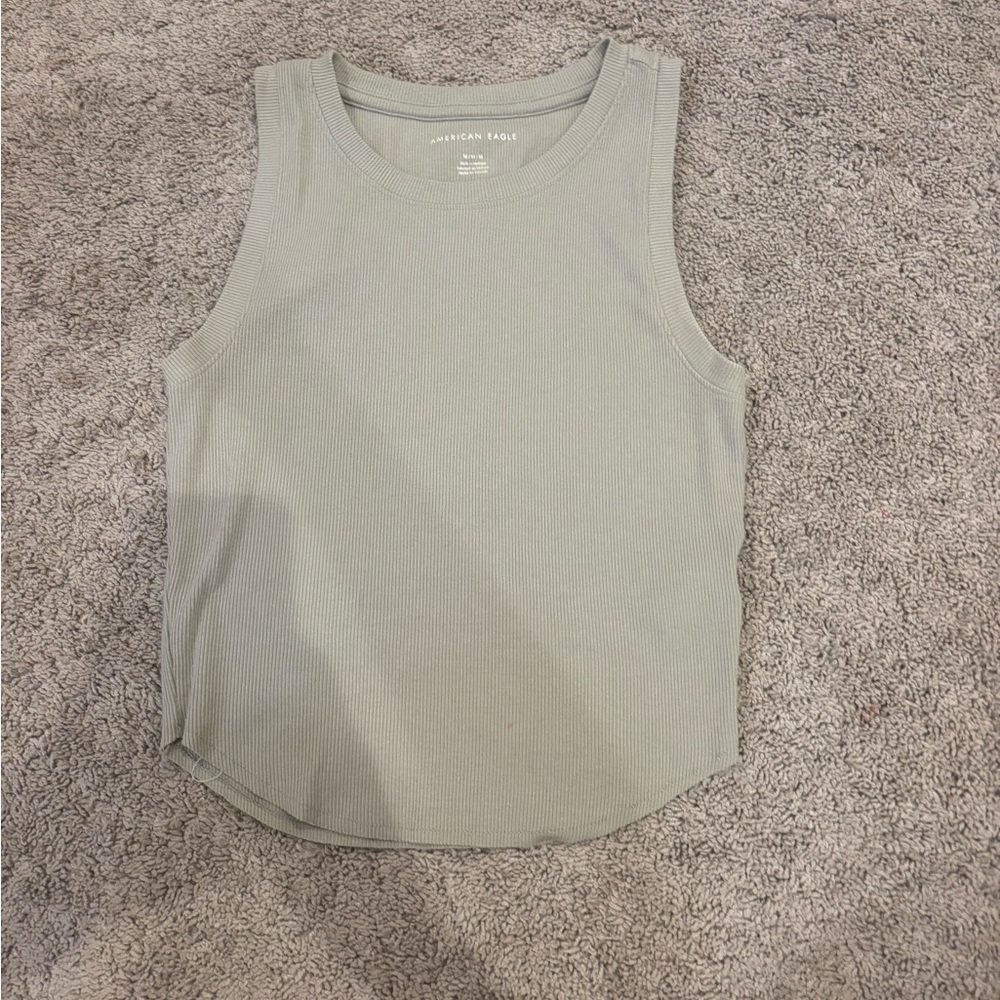 American Eagle Outfitters Women's Light Gray Tank Top